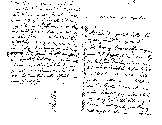 Friar brevet till Agatha. Klla: Stockholms stadsarkiv